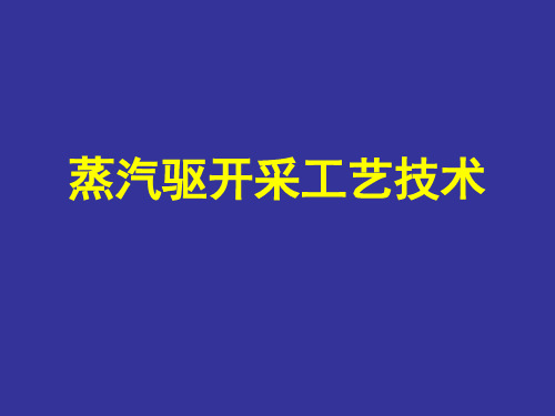 蒸汽驱开采工艺技术
