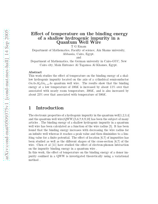 Effect of temperature on the binding energy of a shallow hydrogenic impurity in a Quantum W