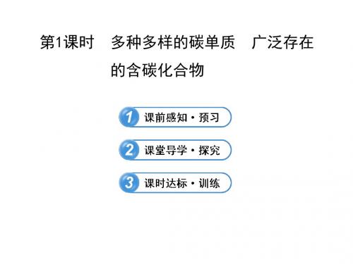 多种多样的碳单质、广泛存在的含碳化合物PPT课件 鲁科版1