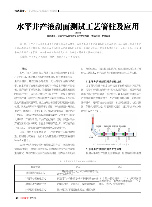 水平井产液剖面测试工艺管柱及应用