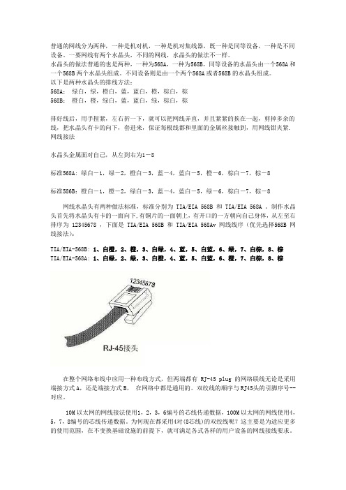 网线水晶头的接法