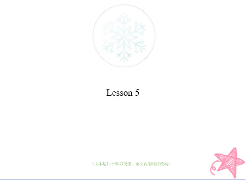 Lesson 5教学ppt课件(优质版)