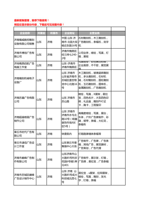 新版山东省济南广告条幅工商企业公司商家名录名单联系方式大全59家