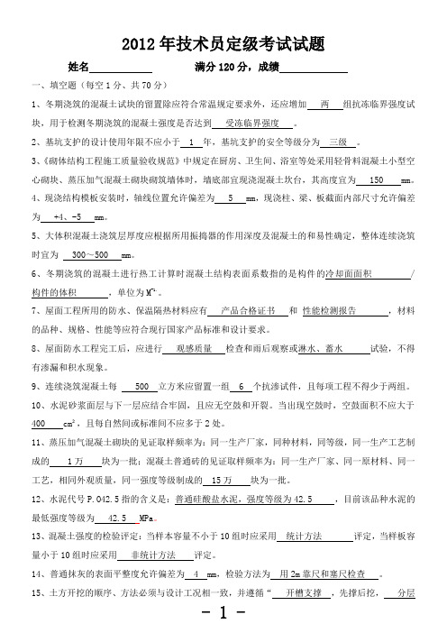 2—2013技术员定级试题 (DEMO)