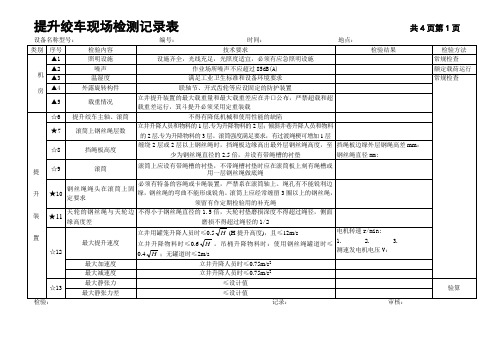 AQ提升绞车检验记录表