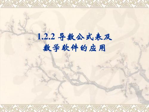 1.2.2导数公式表及数学软件的应用1.2.3导数的四则运算法则 (1)