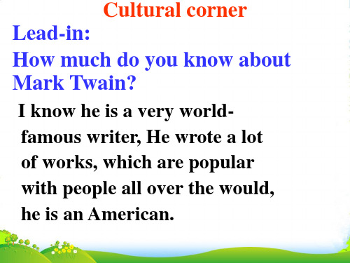 外研版高中英语必修五课件：Module+3+Cultural+Corner+and+Writing