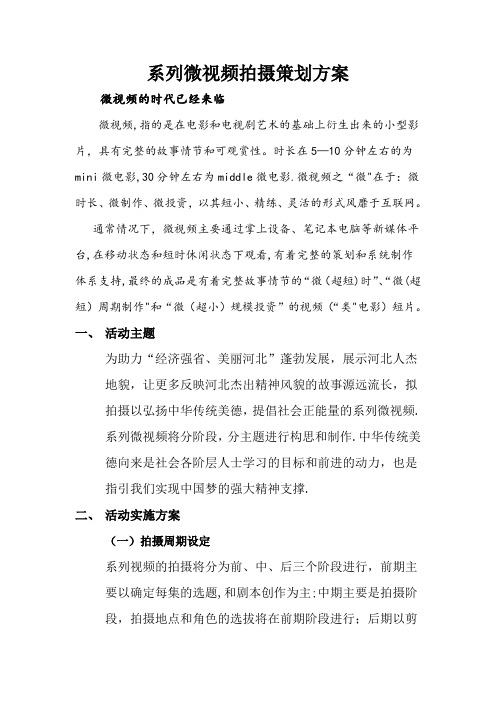 微视频策划方案---精品模板