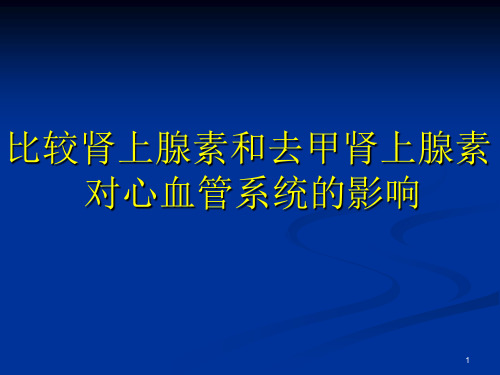 比较肾上腺素和去甲肾上腺素对心脏和血管的影响PPT课件