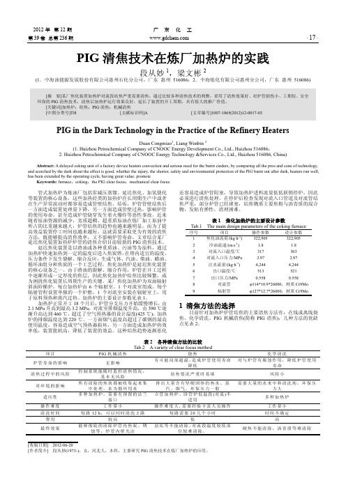 PIG清焦技术在炼厂加热炉的实践