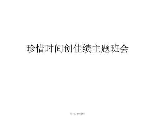 珍惜时间创佳绩主题班会