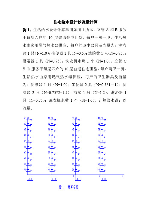 给水设计秒流量计算举例