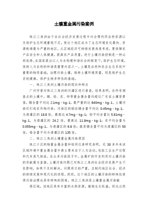 土壤重金属污染案例