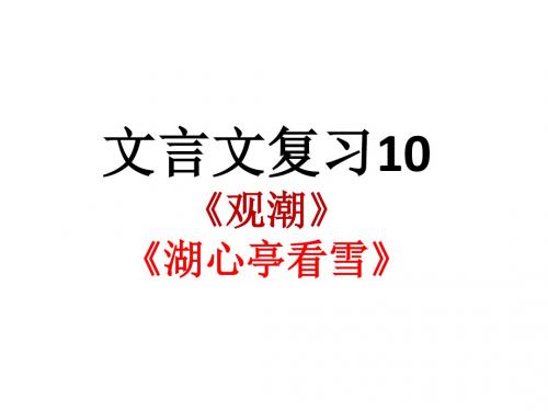 文言文复习10《观潮》、《湖心亭看雪》