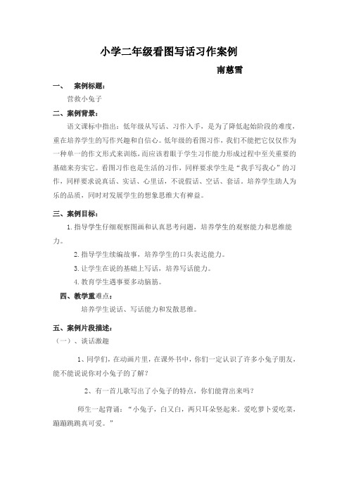 小学二年级看图写话习作案例