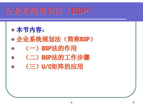 企业系统规划法(BSP)