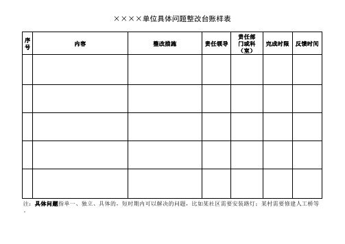 整改台账模板
