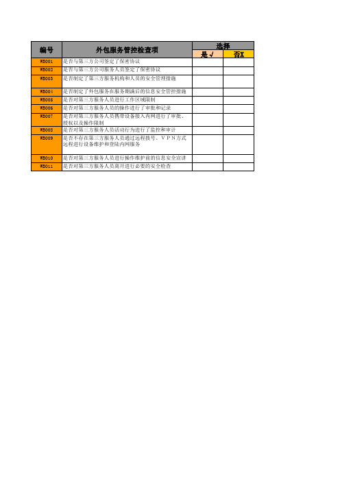 14信息安全外包服务管控检查记录表
