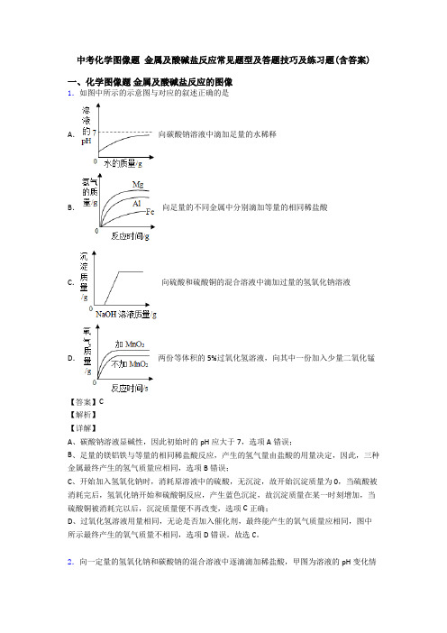 中考化学图像题 金属及酸碱盐反应常见题型及答题技巧及练习题(含答案)