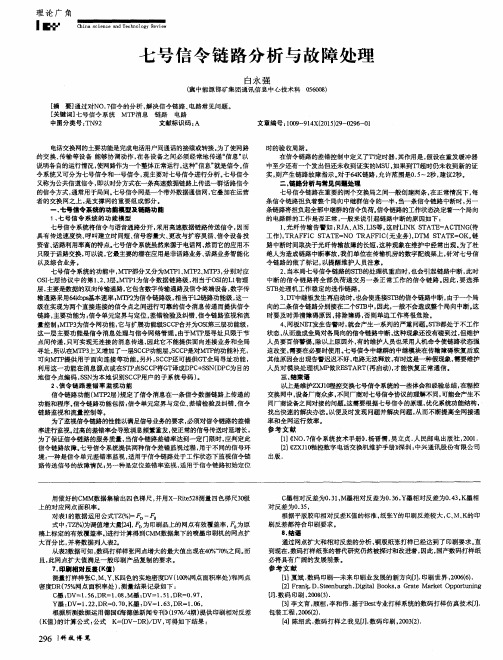 七号信令链路分析与故障处理