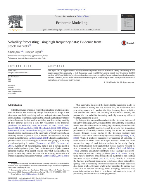 Volatility-forecasting-using-high-frequency-data-Evidence-from-stock-markets_2014_Economic-Modelling