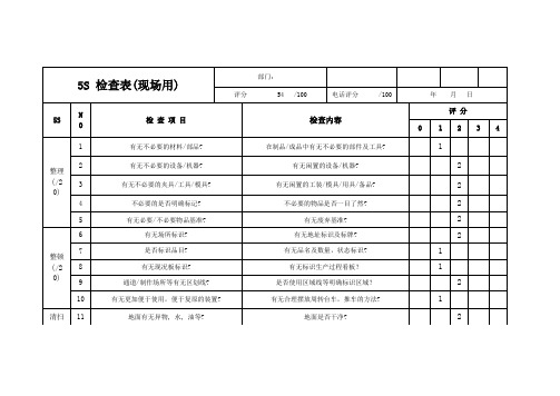 5S 检查表