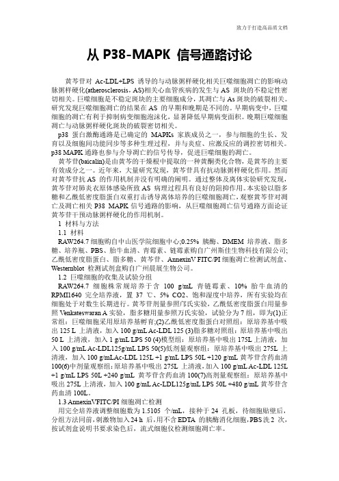 从P38-MAPK 信号通路讨论