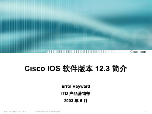 Cisco IOS 软件版本 12.3 简介