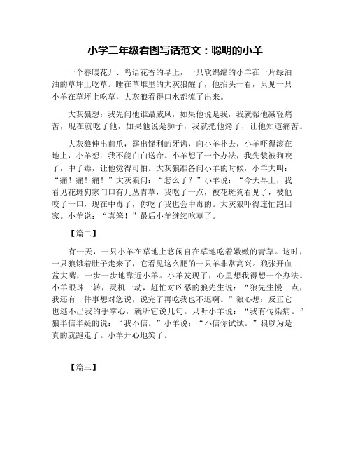 小学二年级看图写话范文：聪明的小羊