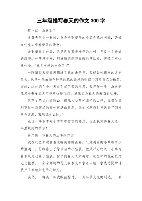 三年级描写春天的作文300字_作文