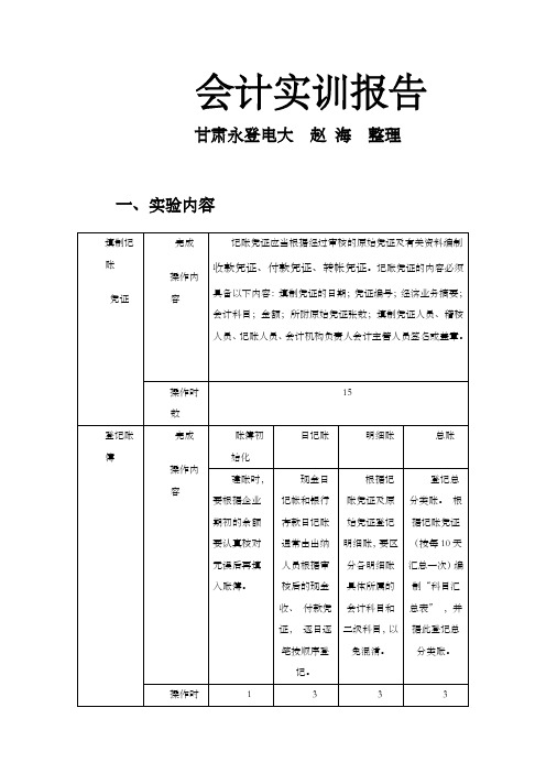 电大会计综合模拟实验报告