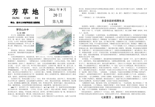 陕西省石泉县迎丰九年制学校芳草地文学社校刊 第9期