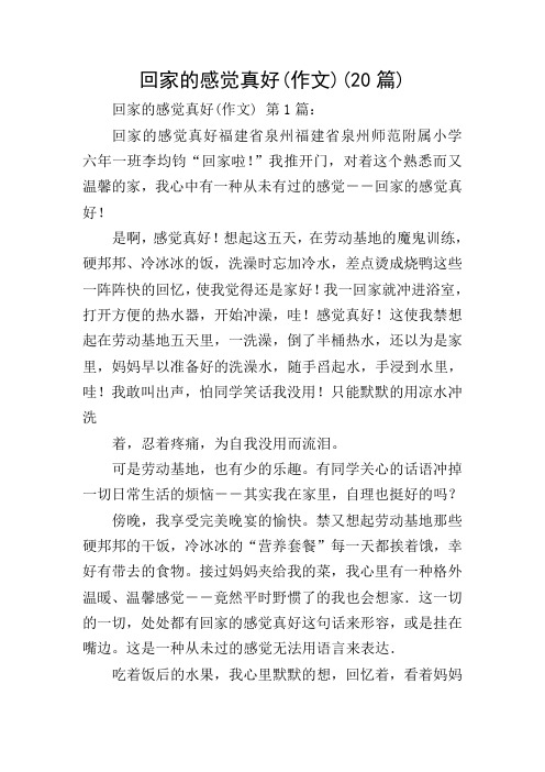 回家的感觉真好(作文)(20篇)_0