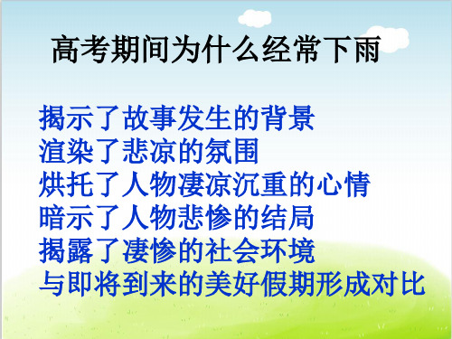 高三复习小说阅读之环境描写的作用ppt课件
