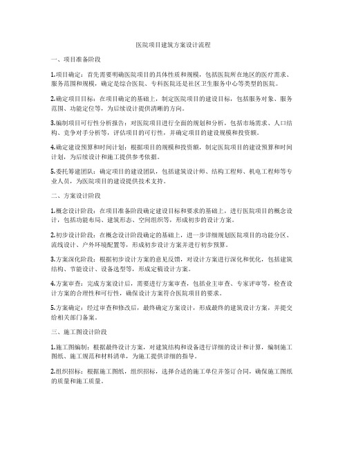 如何做医院项目建筑方案设计流程