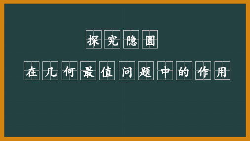2018中考专题复习 隐圆在几何最值问题中的应用 课件(共11张PPT)