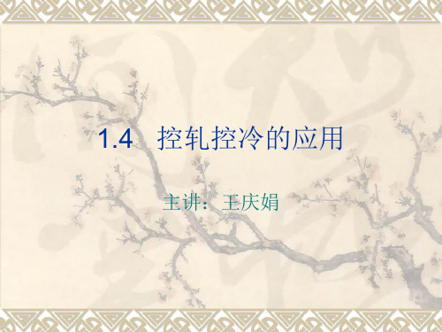 控轧控冷的应用