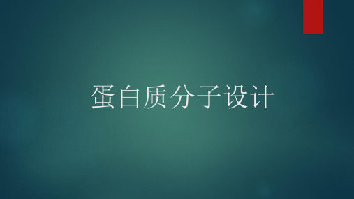 蛋白质分子设计资料重点