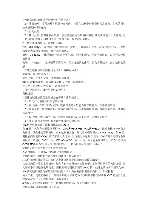 镀锌层的后处理过程有哪些