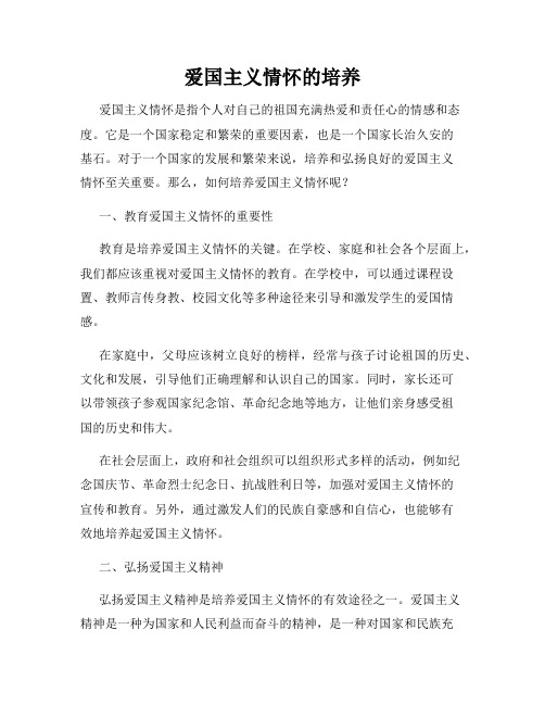 爱国主义情怀的培养