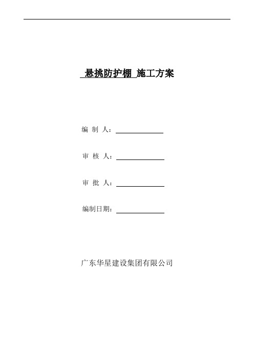 防护棚施工方案(钢管)