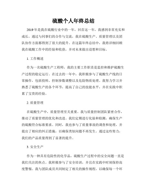 硫酸个人年终总结