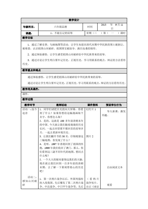 不能忘记的屈辱