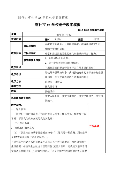 三年级下册科学蛹变成了什么教案