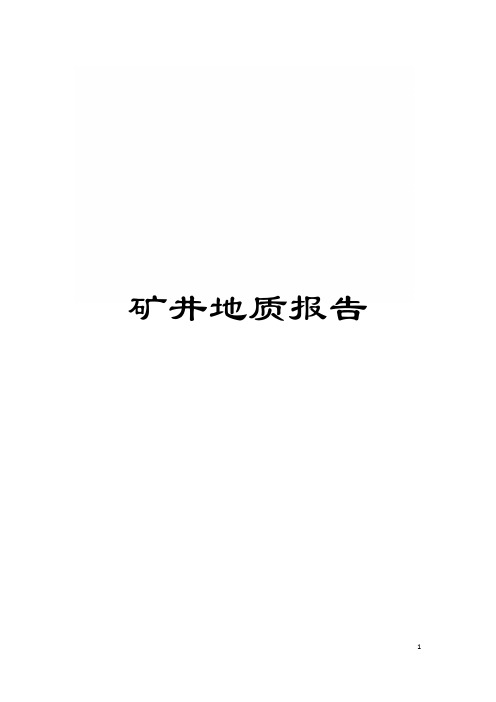 矿井地质报告模板