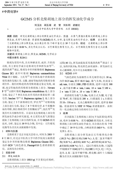 GC_MS分析北柴胡地上部分的挥发油化学成分