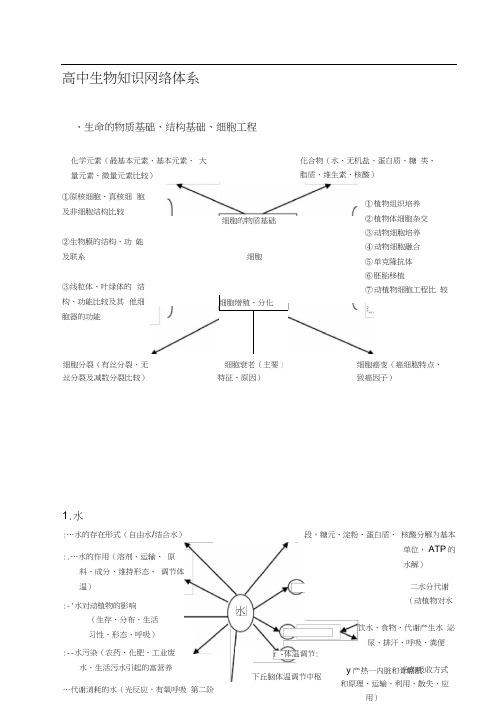 高中生物知识网络大全