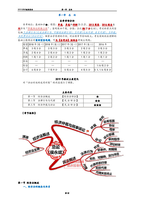2019年中级经济法讲义第一章  总论