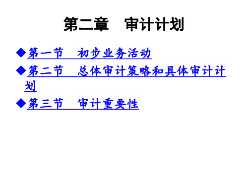 审计计划培训教材