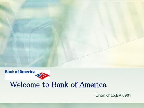 Welcome to Bank of America 美国银行简介